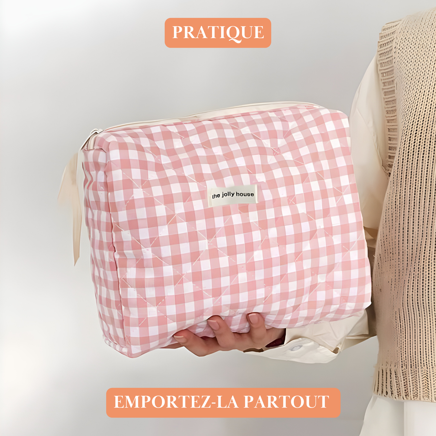 Pochette de rangement rose